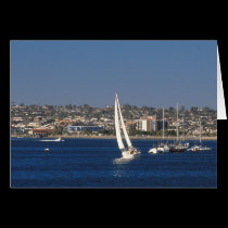 Sailboat, San Diego, California cards