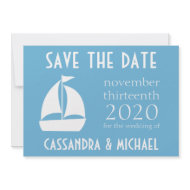 Sailboat Save The Date (Sky Blue) invitation