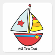 sailboat square stickers