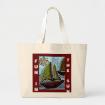 SAILBOAT & SUN - sailing beach bag