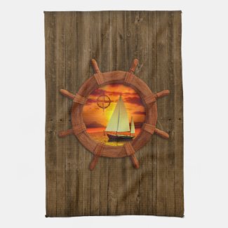 Sailboat Sunset kitchentowel