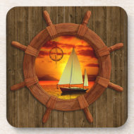 Sailboat Sunset corkcoaster