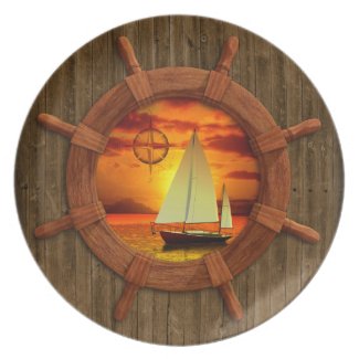 Sailboat Sunset plate