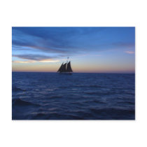Sailboat sunset postcards