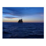 Sailboat sunset postcard
