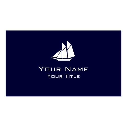 Sailboat symbol custom navy blue business cards | Zazzle