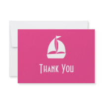 Sailboat Thank You Note Cards (Dark Pink) Invitations