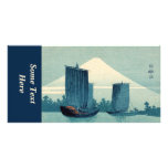 Sailboats and Mount Fuji Photo Card