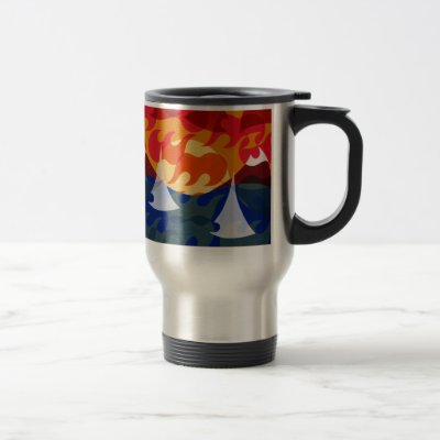 Sailboats and Mountains Mug by jsternig
