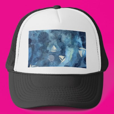 Sailboats and Seashells Trucker Hat Zazzle_hat Sailboats and Seashells Trucker Hat Zazzle_hat