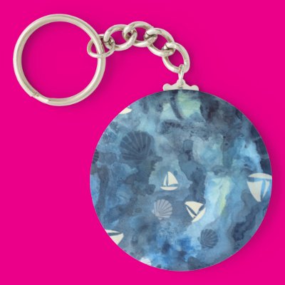 Sailboats and Seashells Keychain Zazzle_keychain Sailboats and Seashells Keychain Zazzle_keychain