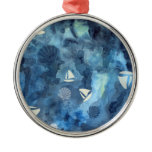 Sailboats and Seashells Christmas Tree Ornaments