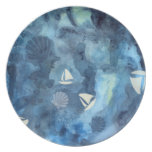 Sailboats and Seashells Party Plate
