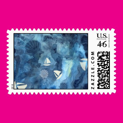 Sailboats and Seashells Stamps Zazzle_stamp Sailboats and Seashells Stamps Zazzle_stamp