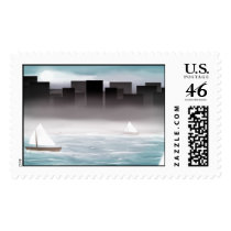 Sailboats and the City (big stamp) stamps