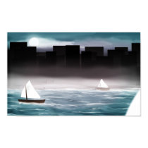 Sailboats and the City (darker) posters