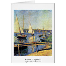 Sailboats At Argenteuil By Caillebotte Gustave Greeting Cards