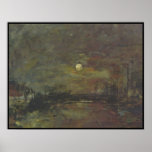 Sailboats docked on a river posters