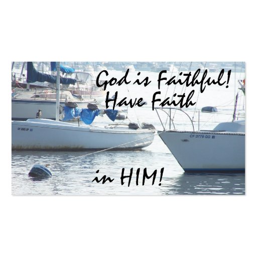 Sailboats God is Faithful! Card Business Card (front side)