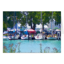 Sailboats In Dock cards
