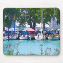 Sailboats In Dock mousepads