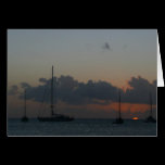 Sailboats in Sunset Card