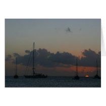 Sailboats in Sunset Card