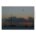 Sailboats in Sunset Card