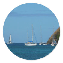 Sailboats in the Bay Sticker by mlewallpapers Sailboats in the Bay Sticker