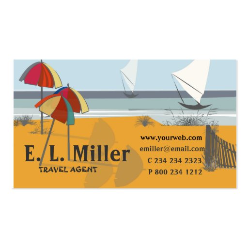 Sailboats Ocean Business Cards (front side)