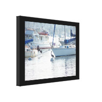 Sailboats & Pelican Wrapped Canvas