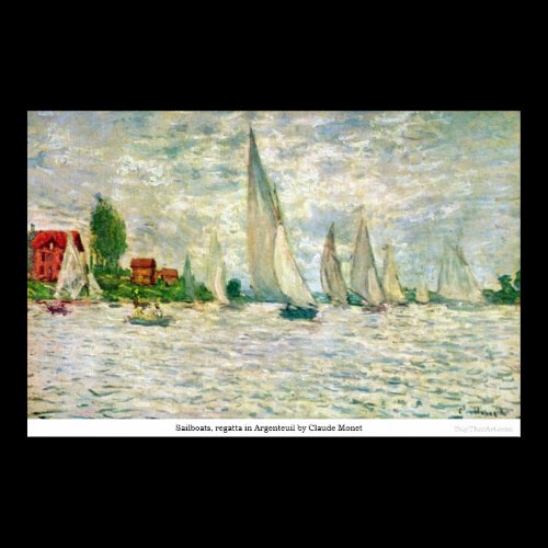 Sailboats, regatta in Argenteuil by Claude Monet Poster