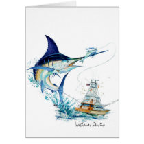 Sailfish Takes the Bait Greeting Cards