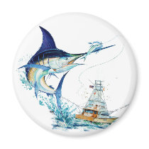 Sailfish Takes the Bait Refrigerator Magnets