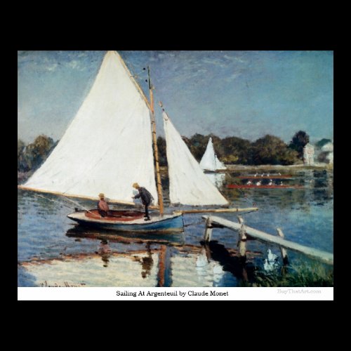 Sailing At Argenteuil by Claude Monet Print