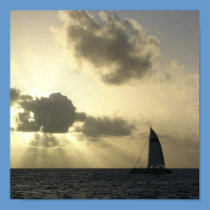 Sailing at day's end posters