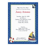Sailing Away Navy Blue 5x7 Baby Shower Invitation