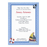 Sailing Away Ocean Blue 5x7 Baby Shower Invitation