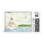 Sailing away stamp.