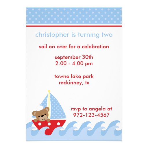 Sailing Bear Invitation