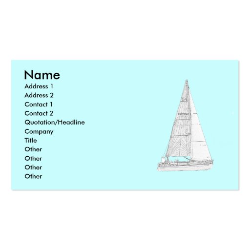 Sailing Boat Business Card Template (front side)