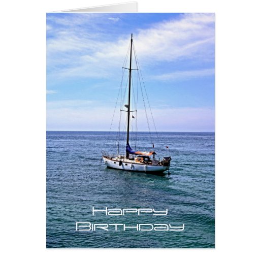 Sailing Boat Happy Birthday Card Zazzle