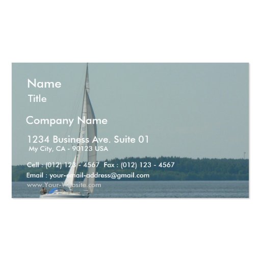 Sailing Boat On Water Business Card Templates