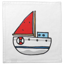 sailing boat printed napkin