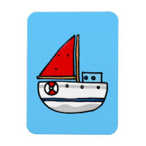 sailing boat rectangle magnets
