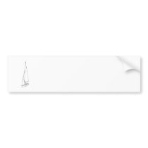 Sailing boat. Sketch in Black and White. Bumper Sticker