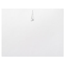 Sailing boat. Sketch in Black and White. Letterhead Design