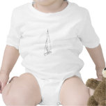Sailing boat. Sketch in Black and White. Rompers