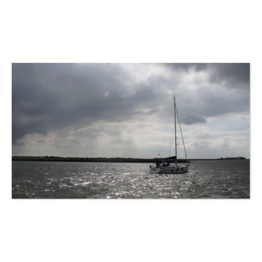 Sailing Boat Storm Sky Small Photo Card Business Card