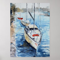 Sailing boats at the Lake Garda Print